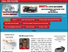 Tablet Screenshot of bracys-a1-septic.com